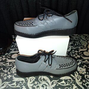 T.U.K. Gunmetal D-Ring Viva Low Creepers Size 11 Psychobilly